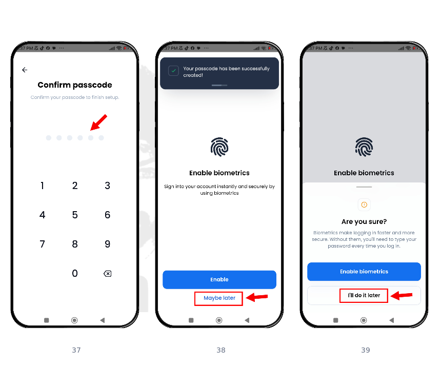 Step 13: Finish security preferences